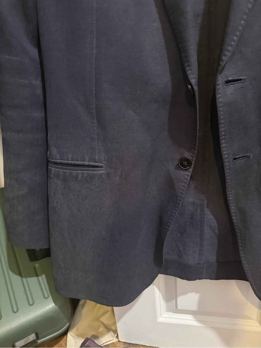 Armani collezioni Men's Navy Linen Blazer 38R - Picture 11 of 13